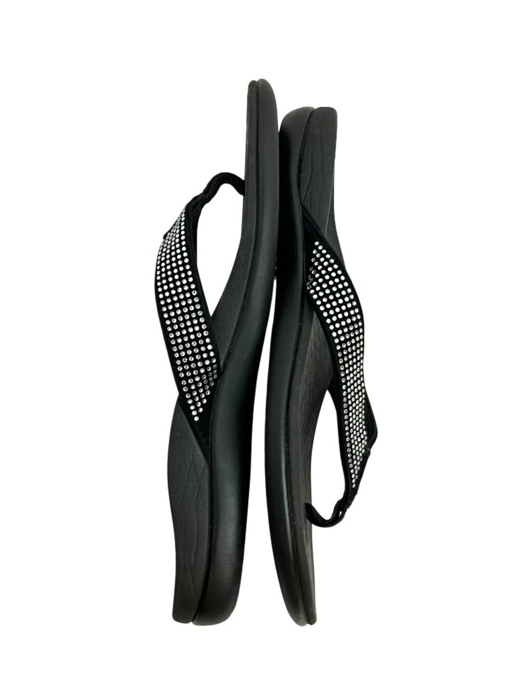 Vionic Black Womens 8.5 Thong Sandal Tide RS Rhinestone Embellished Orthotic - Picture 6 of 9